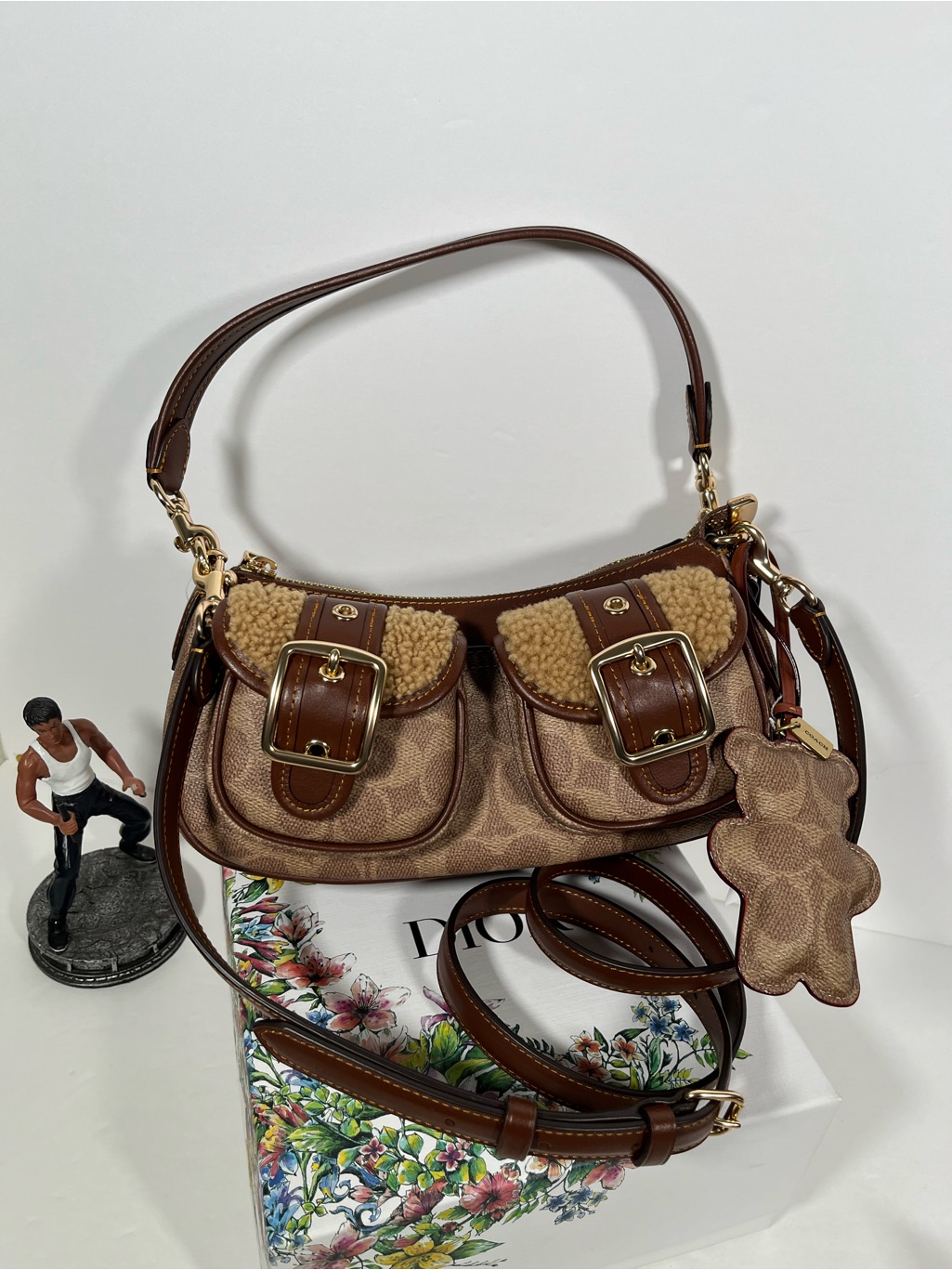 Bundle Coach Ashton Bag With Bear Puffy Bag Charm Nwt